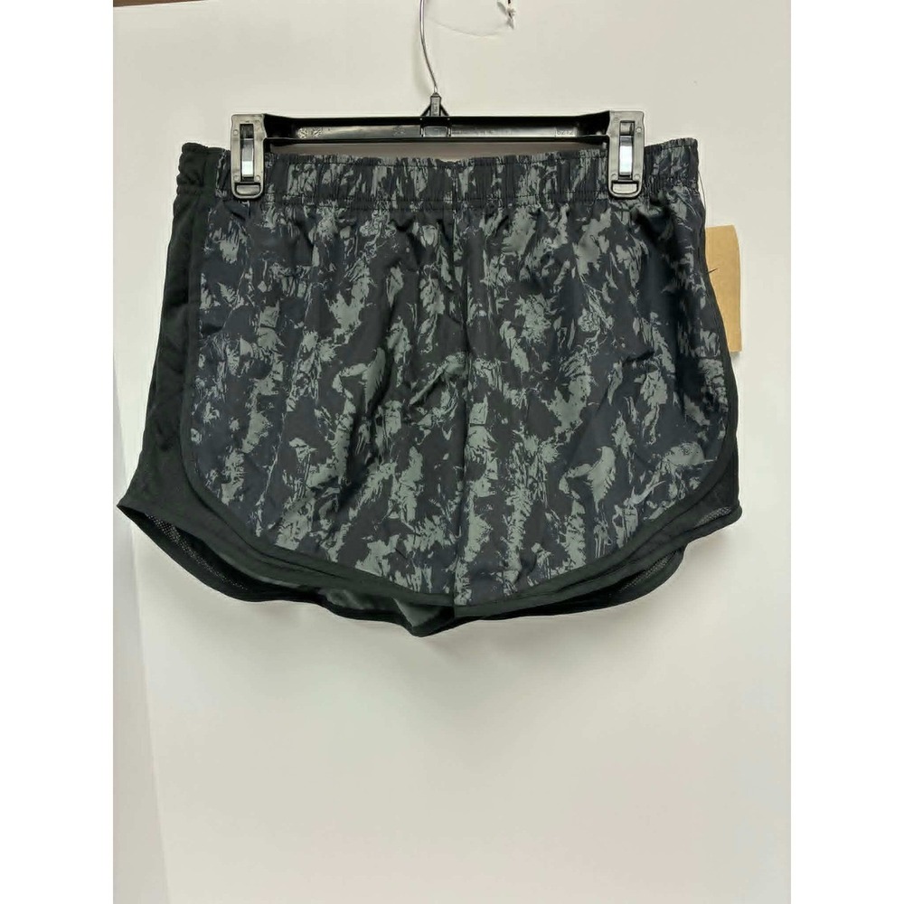 Nike Womens Dri-FIT Running Shorts Black Smoke Grey Camo FZ3482-010 Size L NWT